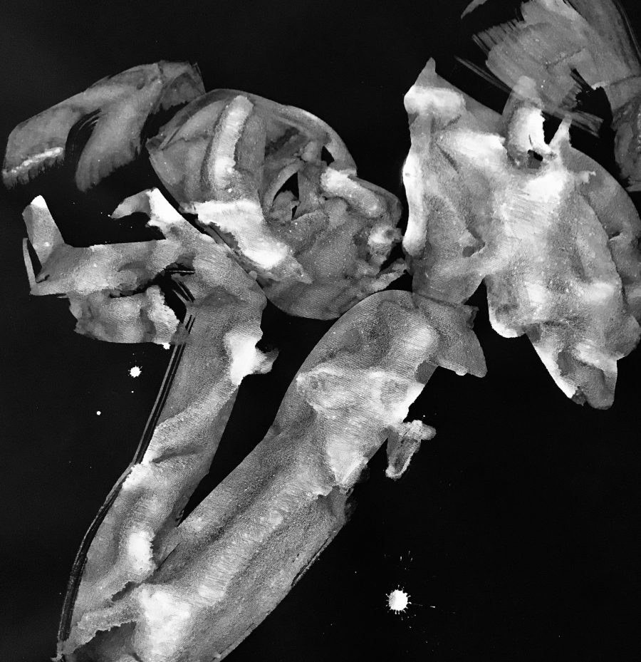 Painting LG_KF203_100x90_KISSME 2019, Ink on Canvas