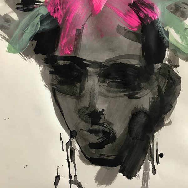 Painting LG_KF226_50x50_STUDY 2019, Ink/Acryl/Spray on Paper