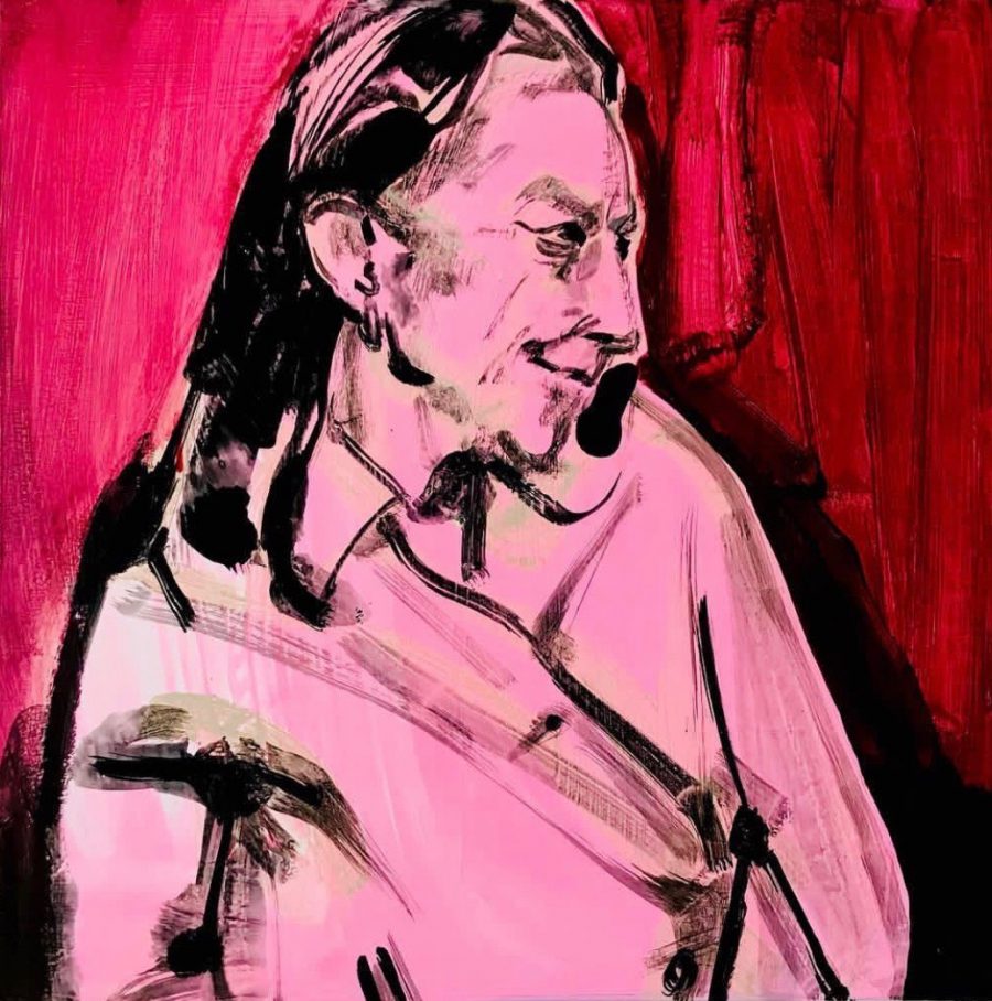 Painting LG_KF229_40x40_LOUISEBOURGEOIS 2018, Ink/Acryl on Wood